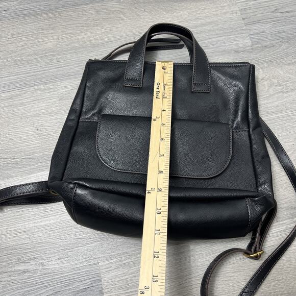 Fossil Hunter Black Leather Backpack SHB2695 Brass Hardware main image 6